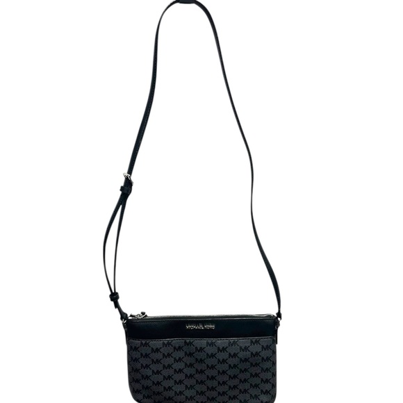 Michael Kors Black and gray Crossbody Bag with Signature MK Monogram - Picture 2 of 4